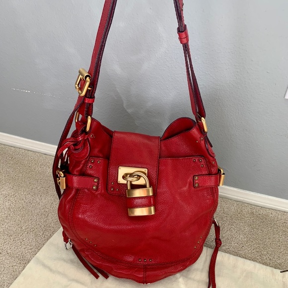 Chloe Paddington Red Saddle Bag - Picture 8 of 8